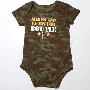 Garanimals Infant Baby Onsie Bodysuit 3-6M Armed And Ready For Bottle NEW